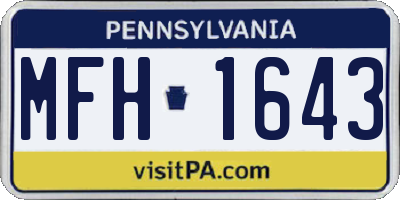 PA license plate MFH1643