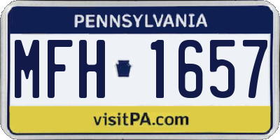 PA license plate MFH1657