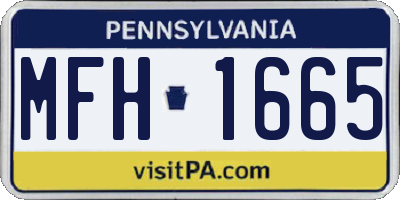 PA license plate MFH1665