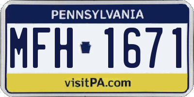 PA license plate MFH1671