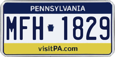 PA license plate MFH1829