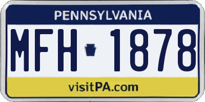 PA license plate MFH1878