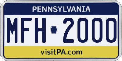 PA license plate MFH2000
