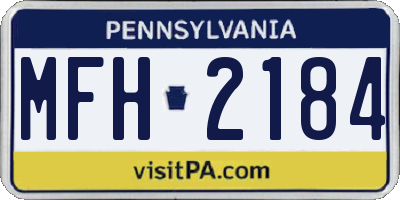 PA license plate MFH2184
