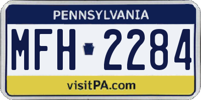 PA license plate MFH2284