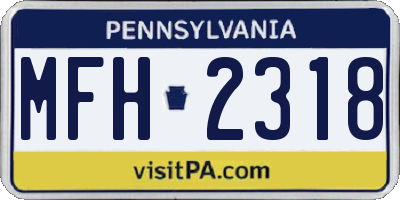 PA license plate MFH2318