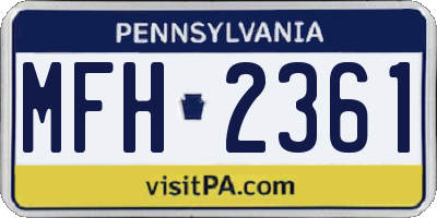 PA license plate MFH2361