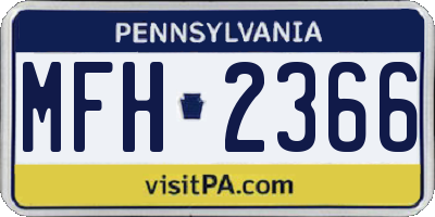 PA license plate MFH2366