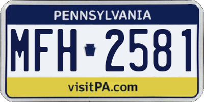 PA license plate MFH2581