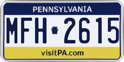 PA license plate MFH2615