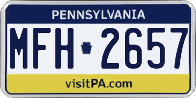 PA license plate MFH2657