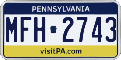 PA license plate MFH2743