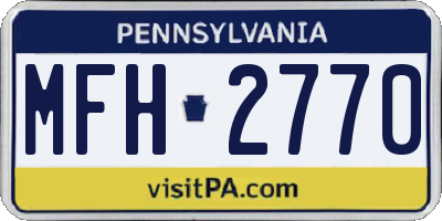 PA license plate MFH2770