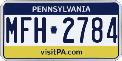 PA license plate MFH2784