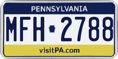 PA license plate MFH2788