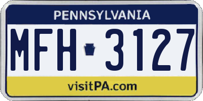PA license plate MFH3127