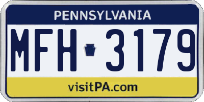 PA license plate MFH3179