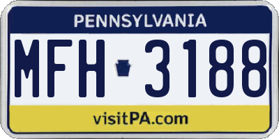 PA license plate MFH3188