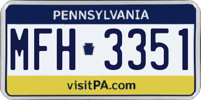 PA license plate MFH3351