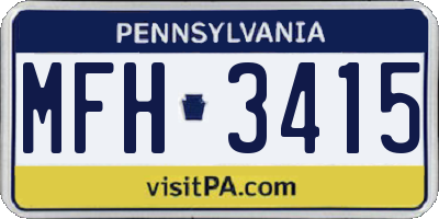 PA license plate MFH3415