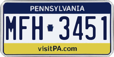 PA license plate MFH3451