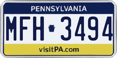 PA license plate MFH3494