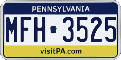 PA license plate MFH3525