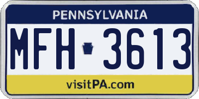 PA license plate MFH3613