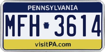 PA license plate MFH3614