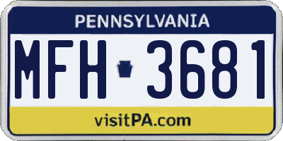 PA license plate MFH3681