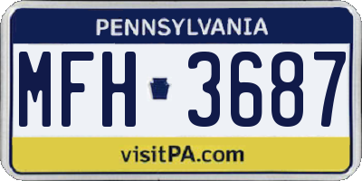 PA license plate MFH3687