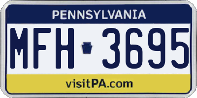 PA license plate MFH3695