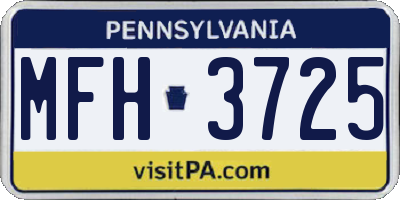 PA license plate MFH3725