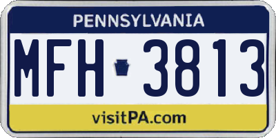 PA license plate MFH3813