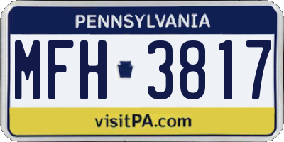 PA license plate MFH3817