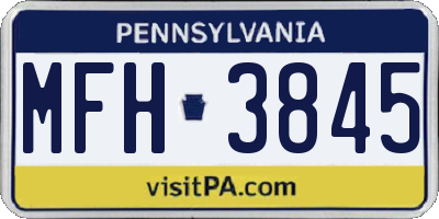 PA license plate MFH3845