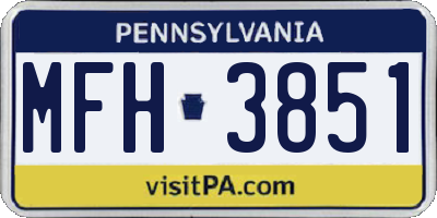 PA license plate MFH3851