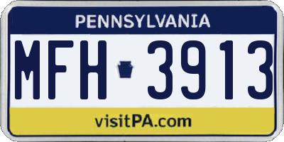 PA license plate MFH3913