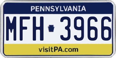 PA license plate MFH3966
