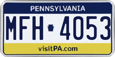 PA license plate MFH4053