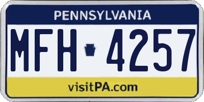 PA license plate MFH4257