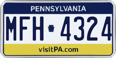 PA license plate MFH4324