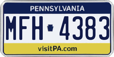 PA license plate MFH4383