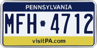 PA license plate MFH4712