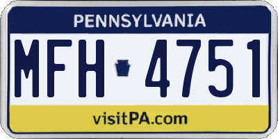 PA license plate MFH4751