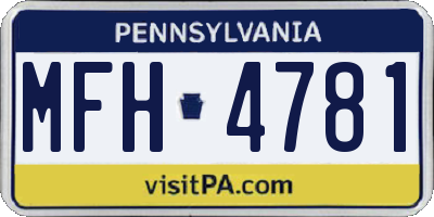 PA license plate MFH4781
