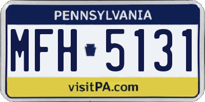 PA license plate MFH5131