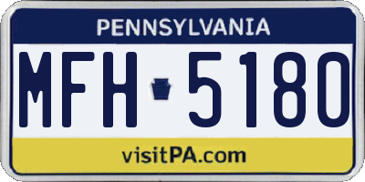PA license plate MFH5180