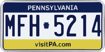 PA license plate MFH5214