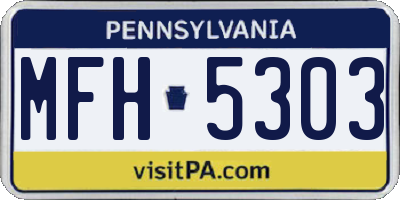 PA license plate MFH5303